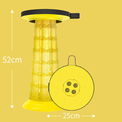 Yellow Portable Folding Camping Telescopic Stool Heightened Lotus Model