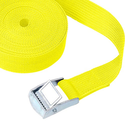 Yellow Ratchet Tie Down, (W)25mm Adjustable Buckled Straps (L)1M