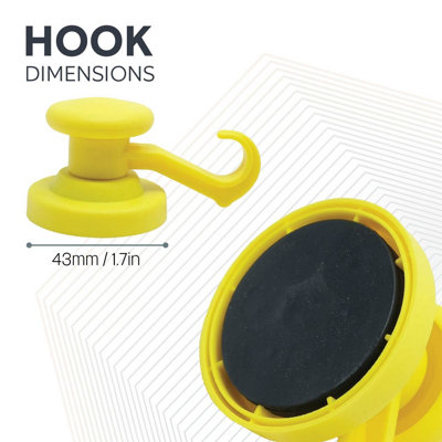 Yellow Rubber Coated Neodymium Magnet with Swivel Hook for Holding Rope