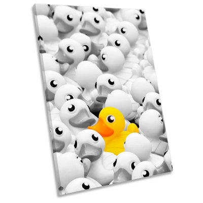 Yellow Rubber Duck Bathroom CANVAS WALL ART Portrait Print Picture (H ...