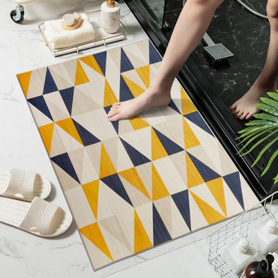 Yellow Rug for Bedroom Modern Carpet - Geometric Style Super Soft ...