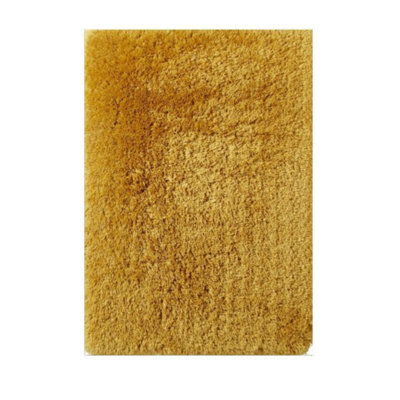 Yellow Shaggy Rug, Handmade Modern Rug, Plain Luxurious Rug for Bedroom, Living Room, & Dining Room-60cm X 120cm