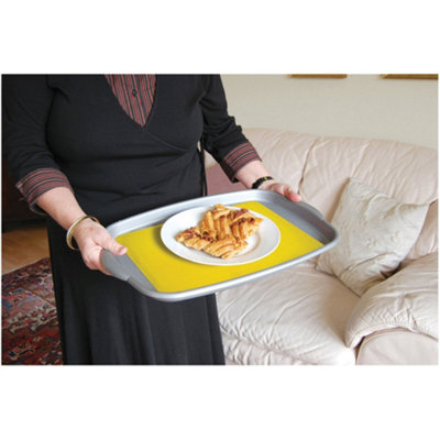 Yellow Silicone Rubber Anti Slip Table Mat - 355 x 255mm - Dishwasher Safe