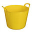 Yellow Single Plastic Flexi Tub Storage Bucket 42L Builders Garden Horse Feed Trug Laundry Toy