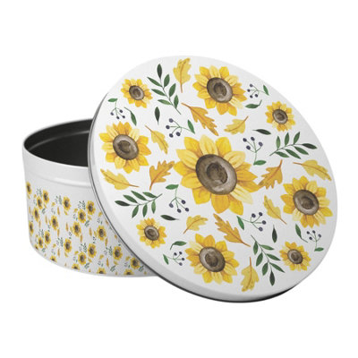 Yellow Sunflowers Large Cake Tin - Summery Floral Kitchen Gifts for Her ...