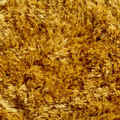 Yellow Thick Shaggy Handmade Plain Easy to Clean Rug For Bedroom Dining ...