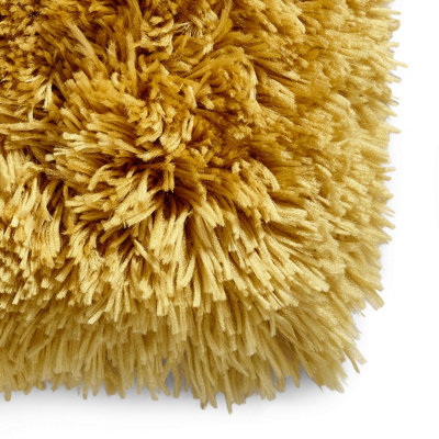 Yellow Thick Shaggy Handmade Plain Easy to Clean Rug For Bedroom Dining ...