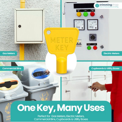 Yellow Triangle Utility Gas Meter Box Keys, Gas & Electric Meter Key ...