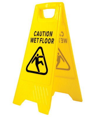 Yellow Wet Floor Sign  Warning A Frame
