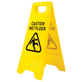Yellow Wet Floor Sign  Warning A Frame