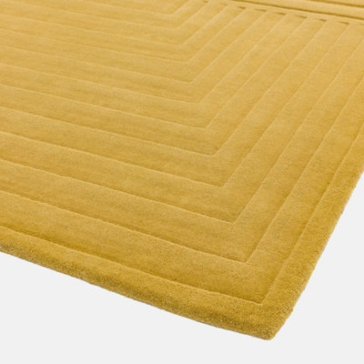 Yellow Wool Easy to clean Optical/ (3D) Handmade , Luxurious , Modern ...