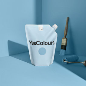 YesColours Calming Blue eggshell paint,  1 Litre, Premium, Low VOC, Pet Friendly, Sustainable, Vegan
