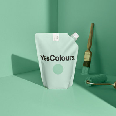 YesColours Calming Green eggshell paint, 1 Litre, Premium, Low VOC, Pet Friendly, Sustainable, Vegan