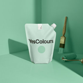 YesColours Calming Green eggshell paint,  1 Litre, Premium, Low VOC, Pet Friendly, Sustainable, Vegan