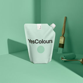 YesColours Calming Green matt emulsion paint, 1 Litre, Premium, Low VOC, Pet Friendly, Sustainable, Vegan