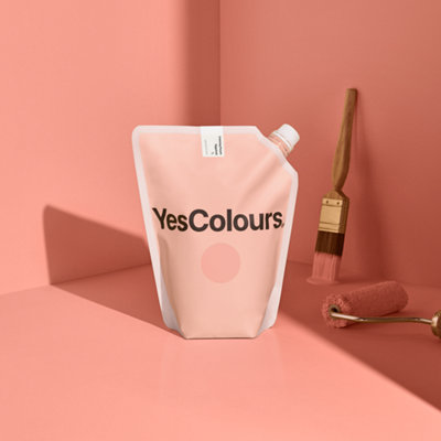 YesColours Calming Peach eggshell paint,  1 Litre, Premium, Low VOC, Pet Friendly, Sustainable, Vegan