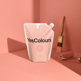 YesColours Calming Peach matt emulsion paint, 1 Litre, Premium, Low VOC, Pet Friendly, Sustainable, Vegan