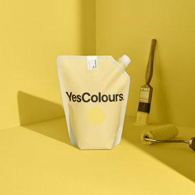 YesColours Calming Yellow matt emulsion paint, 1 Litre, Premium, Low VOC, Pet Friendly, Sustainable, Vegan