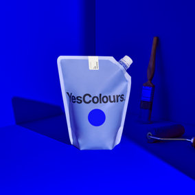 YesColours Electric Blue matt emulsion paint, 1 Litre, Premium, Low VOC, Pet Friendly, Sustainable, Vegan