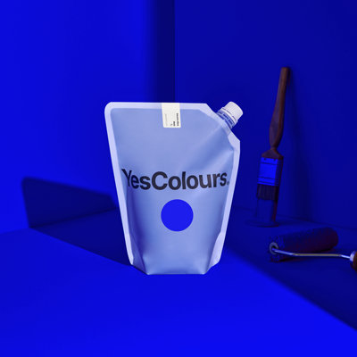 YesColours Electric Blue matt emulsion paint, 1 Litre