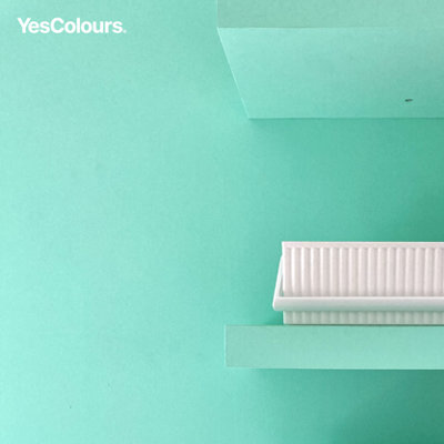 YesColours Electric Mint Green eggshell paint,  1 Litre, Premium, Low VOC, Pet Friendly, Sustainable, Vegan