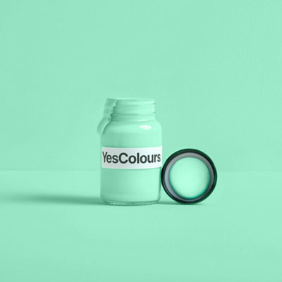 YesColours Electric Mint Green paint sample (60ml), Premium, Low VOC, Pet Friendly, Sustainable, Vegan