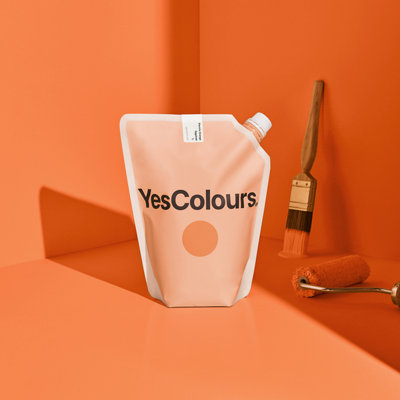 YesColours Electric Orange eggshell paint, 1 Litre, Premium, Low VOC