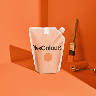 YesColours Electric Orange matt emulsion paint, 2 Litres