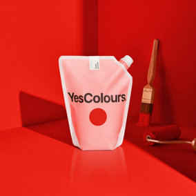 YesColours Electric Red eggshell paint,  1 Litre, Premium, Low VOC, Pet Friendly, Sustainable, Vegan