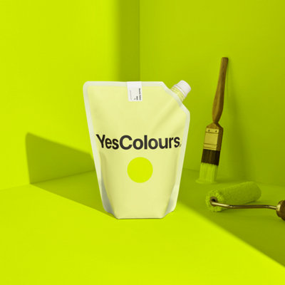 YesColours Electric Yellow matt emulsion paint, 1 Litre, Premium, Low VOC, Pet Friendly, Sustainable, Vegan