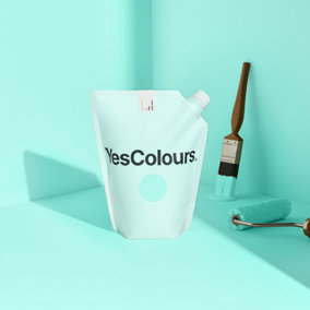 YesColours Fresh Aqua matt emulsion paint, 1 Litre, Premium, Low VOC, Pet Friendly, Sustainable, Vegan