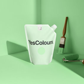 YesColours Fresh Green matt emulsion paint, 1 Litre, Premium, Low VOC, Pet Friendly, Sustainable, Vegan