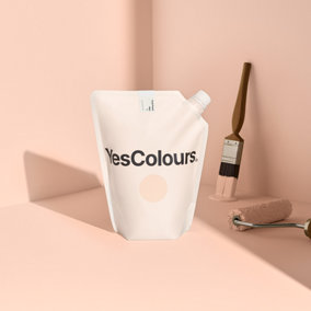 YesColours Fresh Peach matt emulsion paint, 1 Litre, Premium, Low VOC, Pet Friendly, Sustainable, Vegan