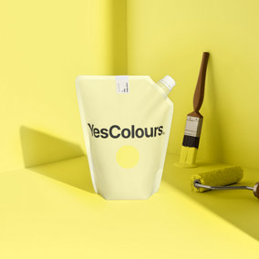 YesColours Fresh Yellow matt emulsion paint, 1 Litre, Premium, Low VOC, Pet Friendly, Sustainable, Vegan