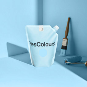 YesColours Friendly Blue matt emulsion paint, 1 Litre, Premium, Low VOC, Pet Friendly, Sustainable, Vegan