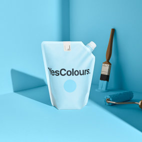 YesColours Friendly Blue matt emulsion paint, 1 Litre, Premium, Low VOC, Pet Friendly, Sustainable, Vegan