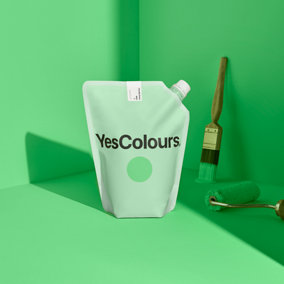 YesColours Friendly Green matt emulsion paint, 1 Litre, Premium, Low VOC, Pet Friendly, Sustainable, Vegan