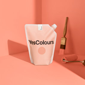 YesColours Friendly Peach matt emulsion paint, 1 Litre, Premium, Low VOC, Pet Friendly, Sustainable, Vegan
