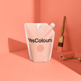 YesColours Friendly Pink eggshell paint,  1 Litre, Premium, Low VOC, Pet Friendly, Sustainable, Vegan