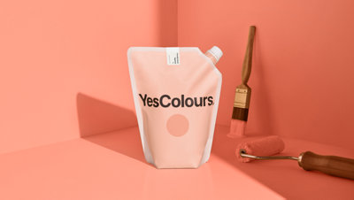 YesColours Friendly Pink eggshell paint,  1 Litre, Premium, Low VOC, Pet Friendly, Sustainable, Vegan