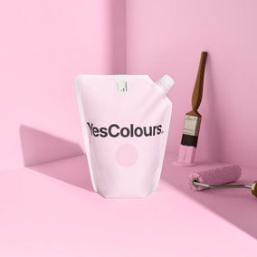 YesColours Friendly Pink matt emulsion paint, 1 Litre, Premium, Low VOC, Pet Friendly, Sustainable, Vegan