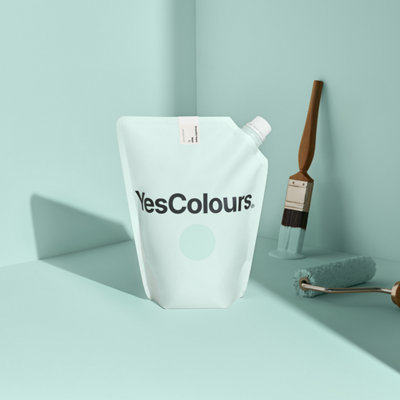 YesColours Graceful Aqua matt emulsion paint, 2 Litres, Premium, Low VOC, Pet Friendly, Sustainable, Vegan