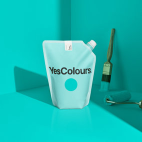 YesColours Joyful Aqua eggshell paint,  1 Litre, Premium, Low VOC, Pet Friendly, Sustainable, Vegan
