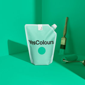 YesColours Joyful Green matt emulsion paint, 1 Litre, Premium, Low VOC, Pet Friendly, Sustainable, Vegan