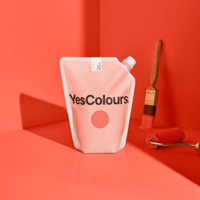 YesColours Joyful Orange eggshell paint,  1 Litre, Premium, Low VOC, Pet Friendly, Sustainable, Vegan