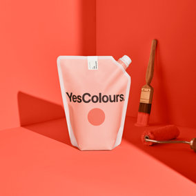 YesColours Joyful Orange matt emulsion paint, 1 Litre, Premium, Low VOC, Pet Friendly, Sustainable, Vegan