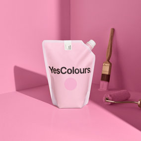 YesColours Joyful Pink eggshell paint,  1 Litre, Premium, Low VOC, Pet Friendly, Sustainable, Vegan