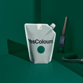 YesColours Loving Green eggshell paint,  1 Litre, Premium, Low VOC, Pet Friendly, Sustainable, Vegan