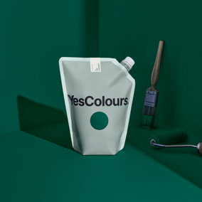 YesColours Loving Green matt emulsion paint, 2 Litres, Premium, Low VOC, Pet Friendly, Sustainable, Vegan