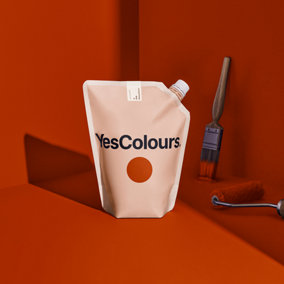 YesColours Loving Orange matt emulsion paint, 1 Litre, Premium, Low VOC, Pet Friendly, Sustainable, Vegan